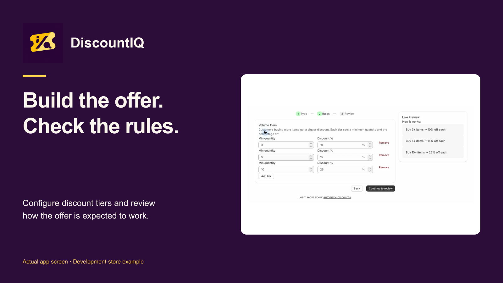 DiscountIQ's i-over-Q percent mark beside its discount dashboard